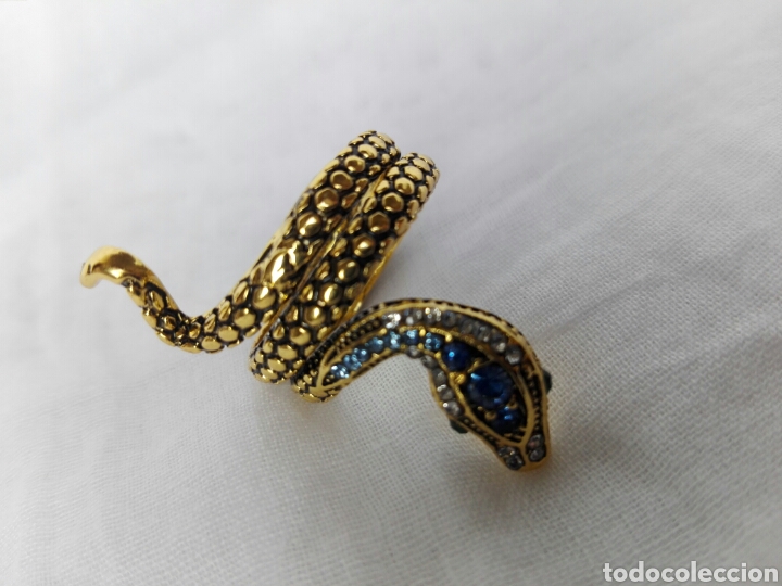 Joyeria: ANILLO SERPIENTE CON CRISTALES CHECOS, ORIGINAL CULEBRA ENTRELAZADA - Foto 1