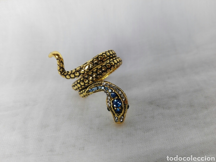 Joyeria: ANILLO SERPIENTE CON CRISTALES CHECOS, ORIGINAL CULEBRA ENTRELAZADA - Foto 2