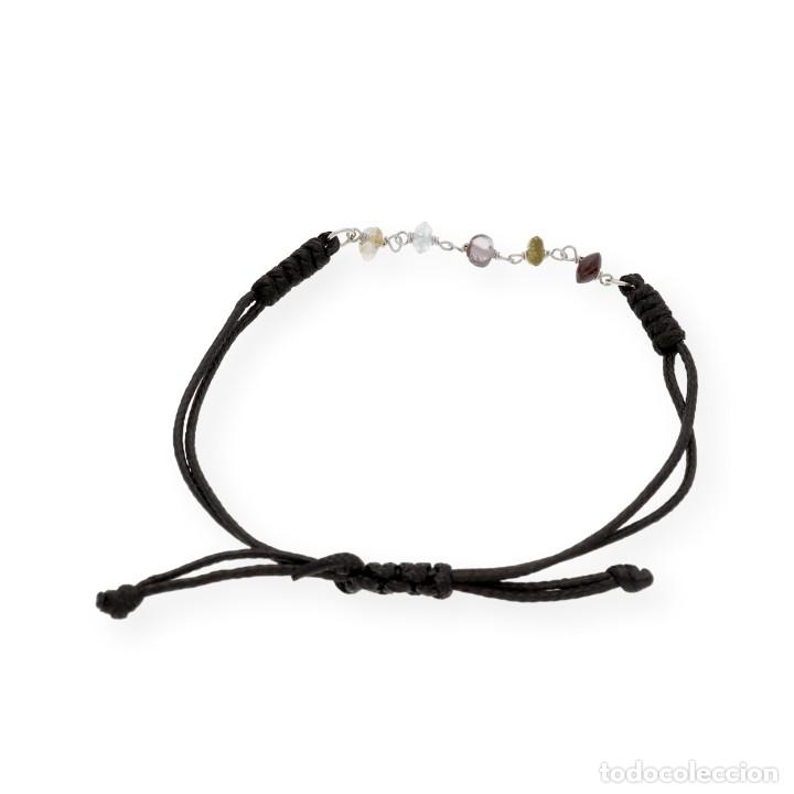 Joyeria: Pulsera Macram&eacute; en Plata de Ley 925 con Turmalinas de Colores - Foto 4