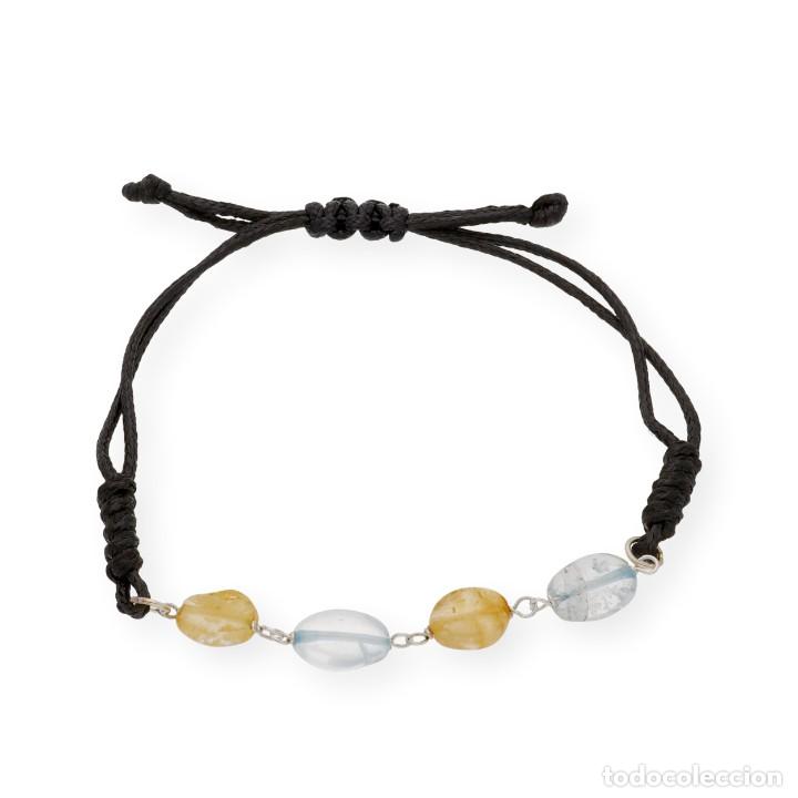 Joyeria: Pulsera Macram&eacute; en Plata de Ley 925 con Cuarzos y Topacios Azules - Foto 2
