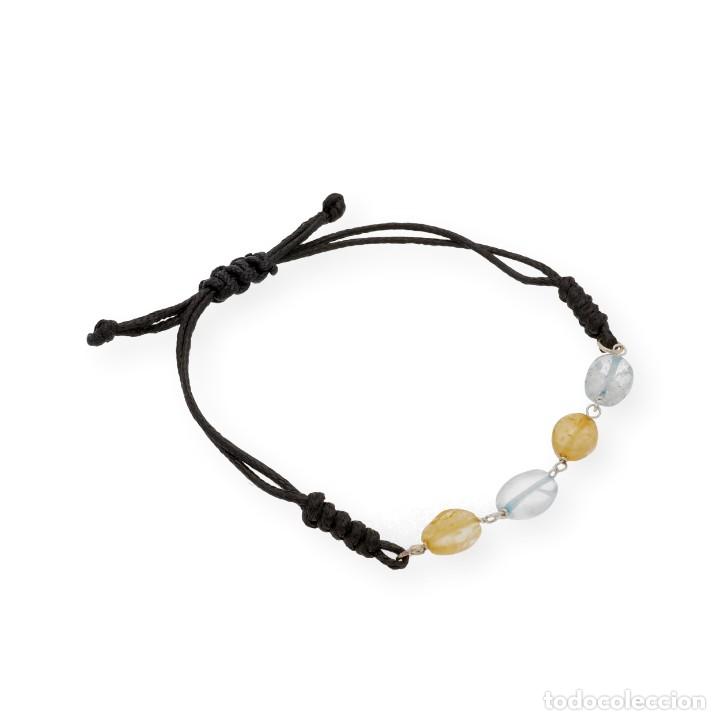 Joyeria: Pulsera Macram&eacute; en Plata de Ley 925 con Cuarzos y Topacios Azules - Foto 3