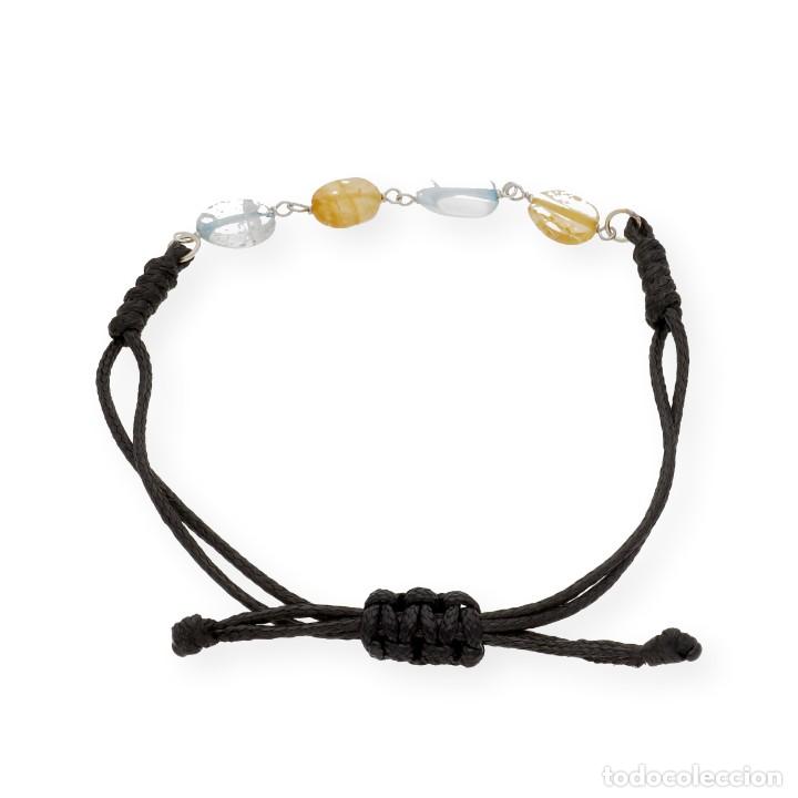 Joyeria: Pulsera Macram&eacute; en Plata de Ley 925 con Cuarzos y Topacios Azules - Foto 4