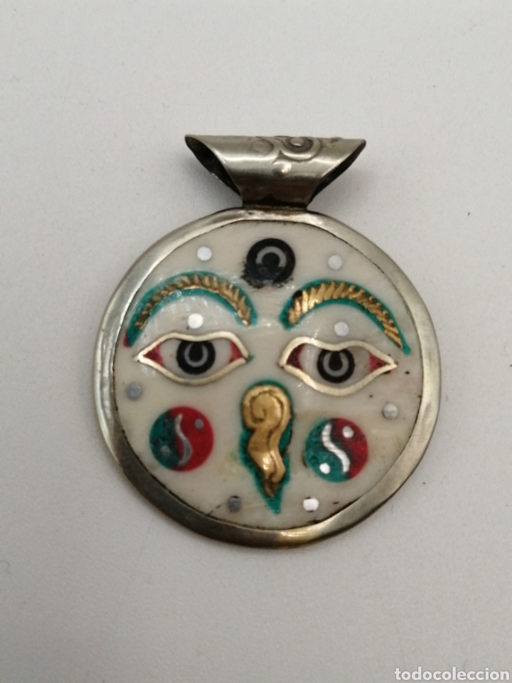 Joyeria: Colgante azteca. Alpaca, bronce y hueso - Foto 1