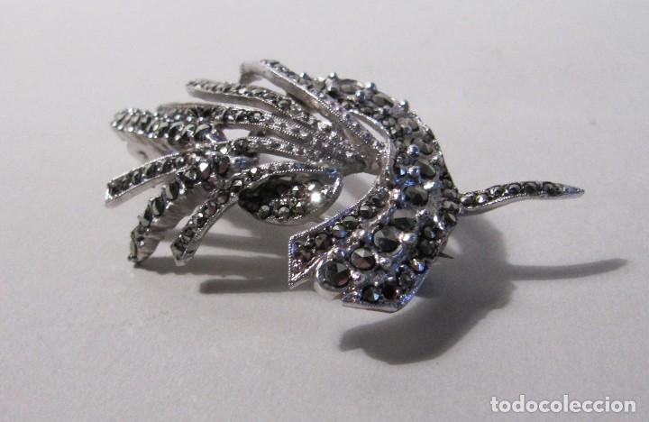 Joyeria: Broche de plata con marcasitas en forma de ramo - Foto 2