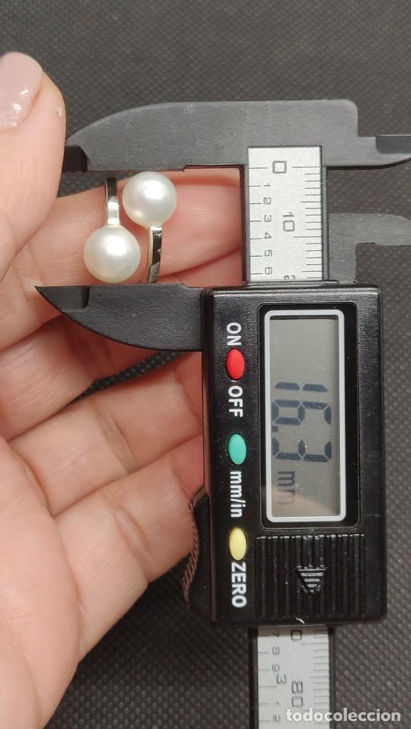 Joyeria: Anillo de plata de ley 925 y perlas de imitaci&oacute;n - Foto 5