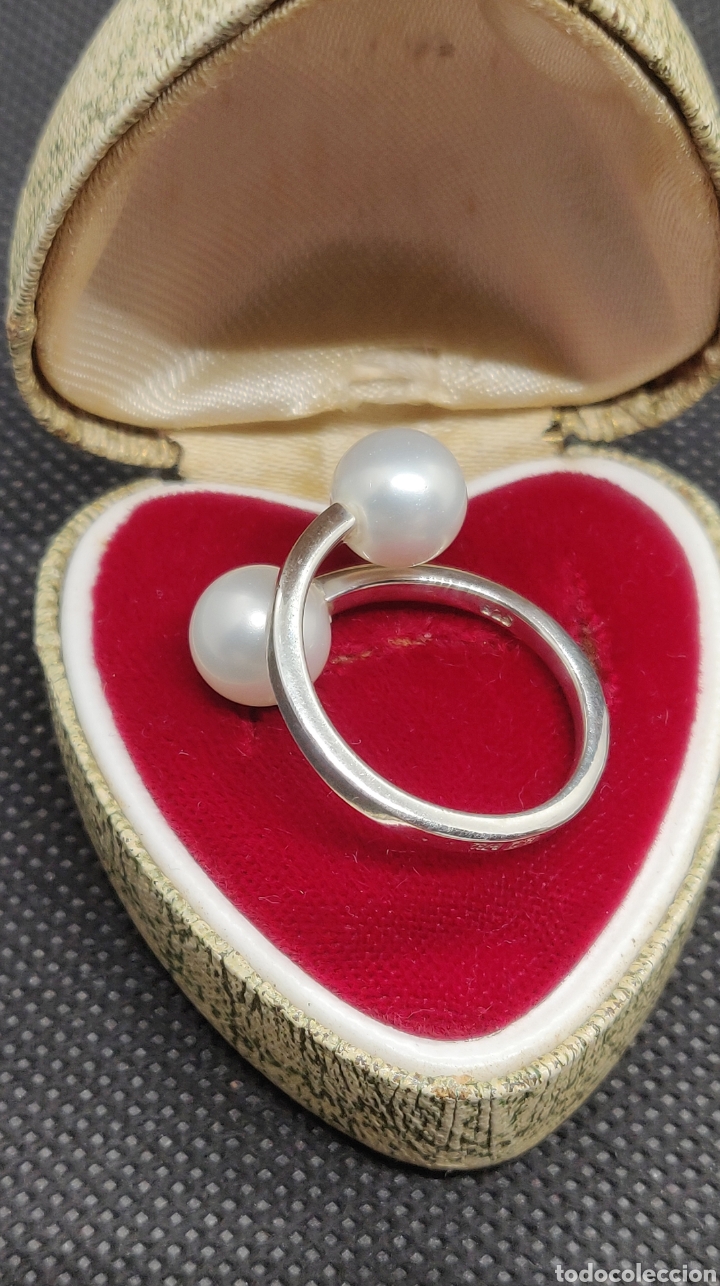 Joyeria: Anillo de plata de ley 925 y perlas de imitaci&oacute;n - Foto 8