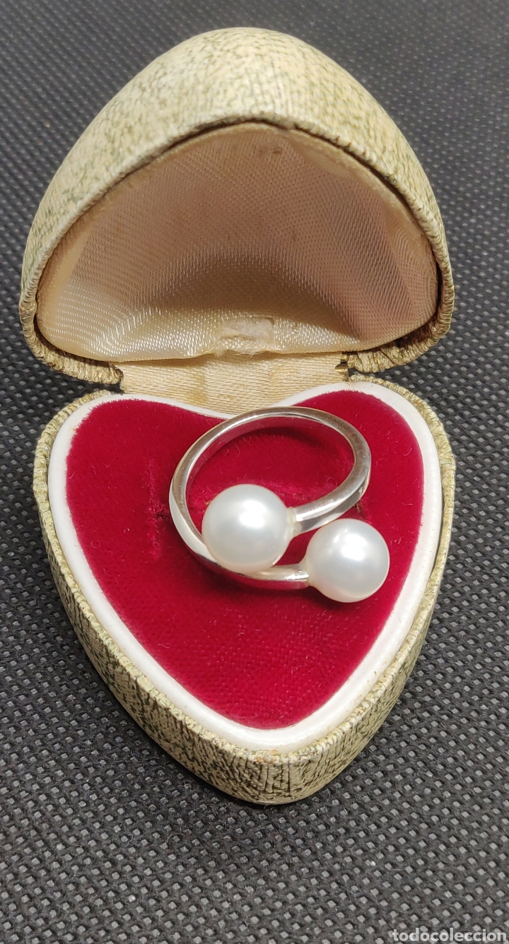 Joyeria: Anillo de plata de ley 925 y perlas de imitaci&oacute;n - Foto 9
