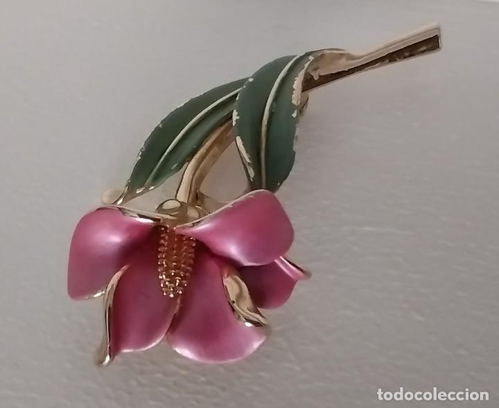 Joyeria: Broche vintage chapado oro y esmalte - Foto 1