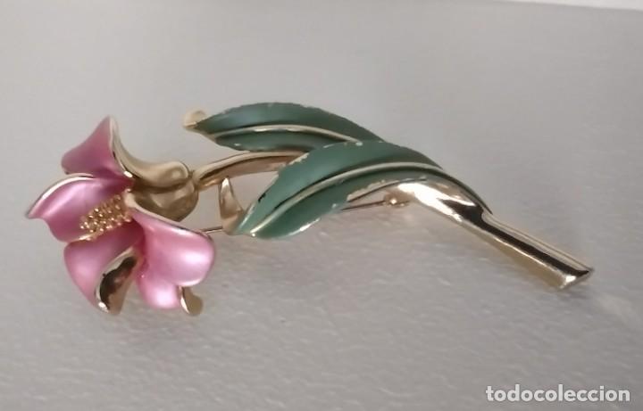 Joyeria: Broche vintage chapado oro y esmalte - Foto 3