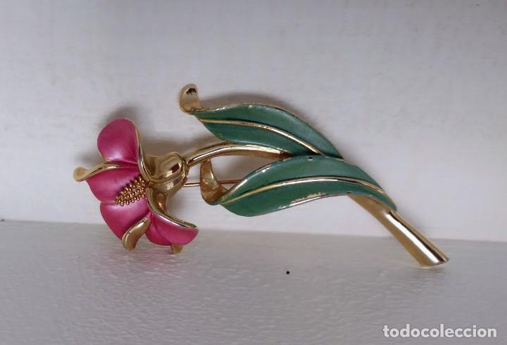 Joyeria: Broche vintage chapado oro y esmalte - Foto 5