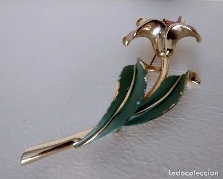 Joyeria: Broche vintage chapado oro y esmalte - Foto 6