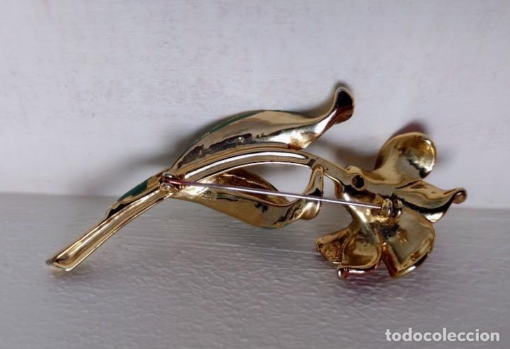 Joyeria: Broche vintage chapado oro y esmalte - Foto 7