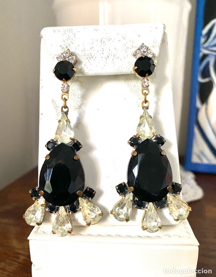Joyeria: Pendientes vintage de cristales - Foto 1