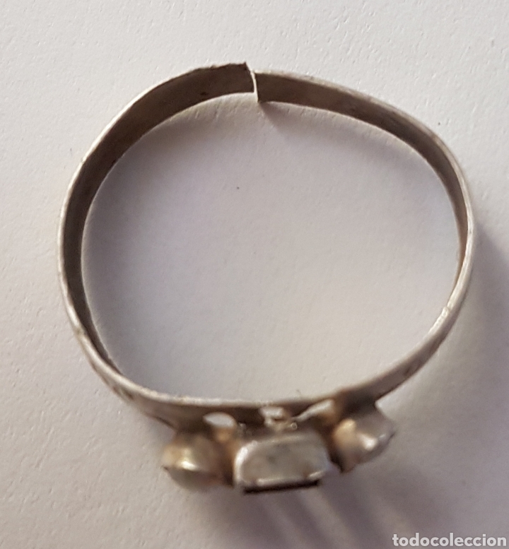 Joyeria: Antiguo anillo plata 2 perlas y rubi? - Foto 3