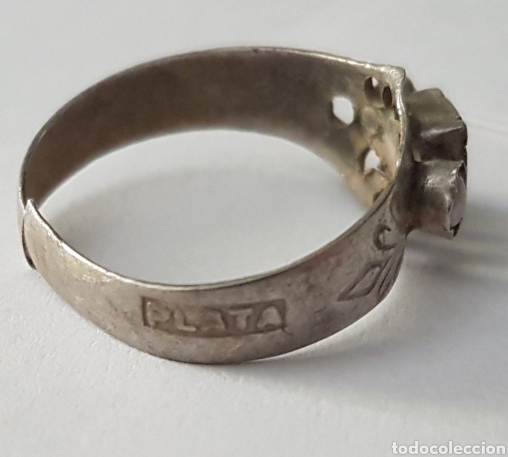 Joyeria: Antiguo anillo plata 2 perlas y rubi? - Foto 4