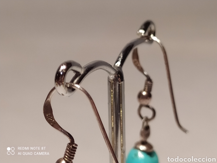Joyeria: Pendientes plata y turquesa. - Foto 3