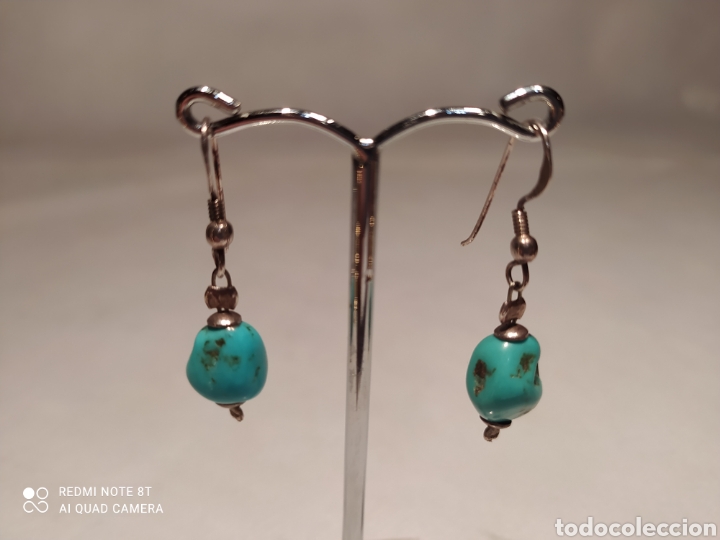 Joyeria: Pendientes plata y turquesa. - Foto 1