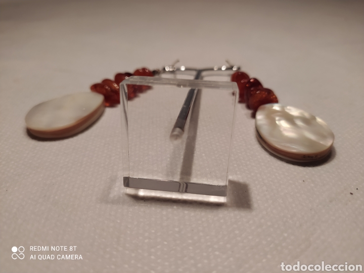 Joyeria: Pendientes de &aacute;mbar y nacar - Foto 4