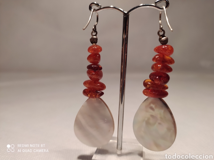 Joyeria: Pendientes de &aacute;mbar y nacar - Foto 6