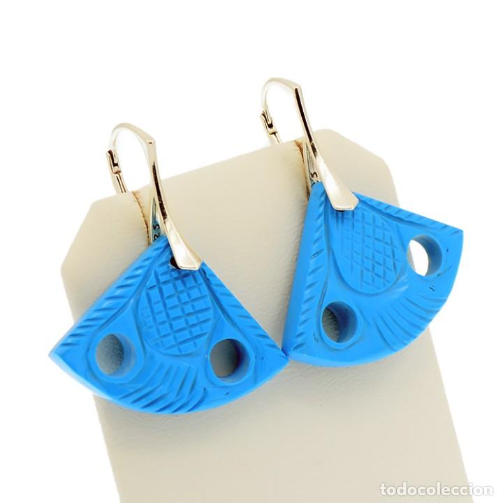 Joyeria: PENDIENTES DE PLATA Y TURQUESA - Foto 2