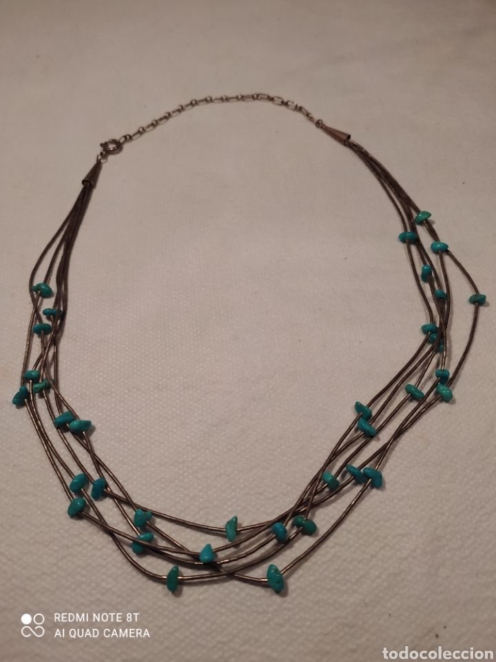 Joyeria: Collar de plata y turquesas - Foto 1