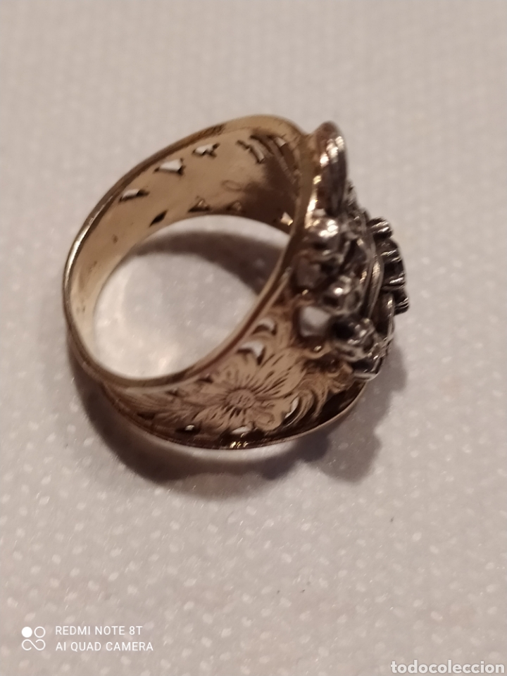 Joyeria: Anillo de plata dorada y granate. - Foto 8