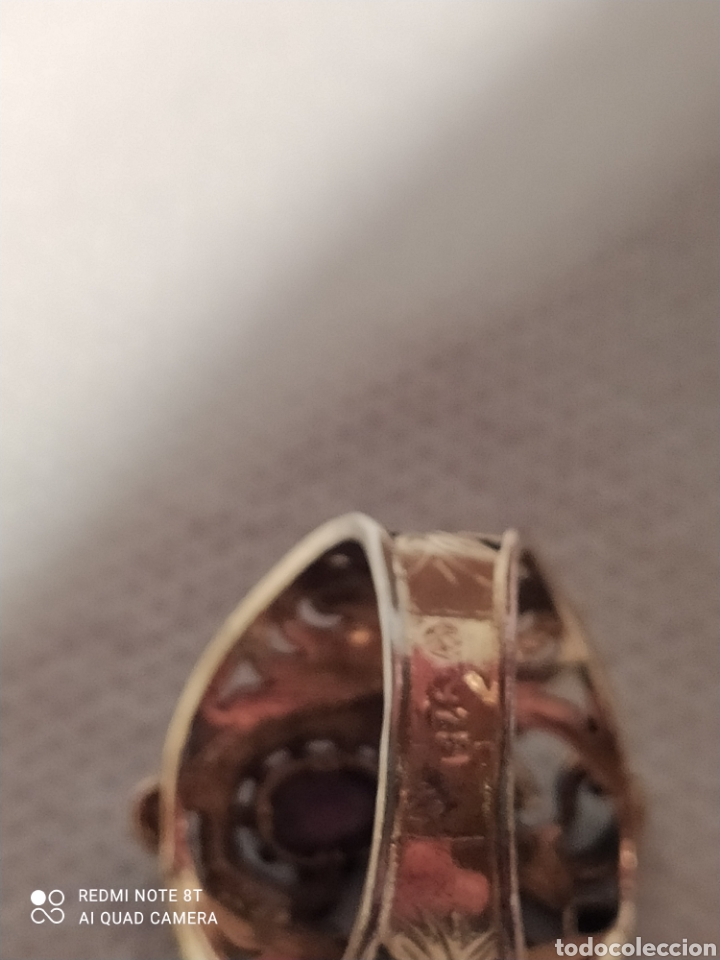 Joyeria: Anillo de plata dorada y granate. - Foto 9