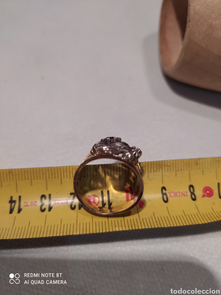 Joyeria: Anillo de plata dorada y granate. - Foto 12