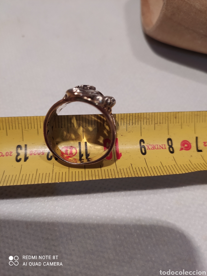 Joyeria: Anillo de plata dorada y granate. - Foto 13