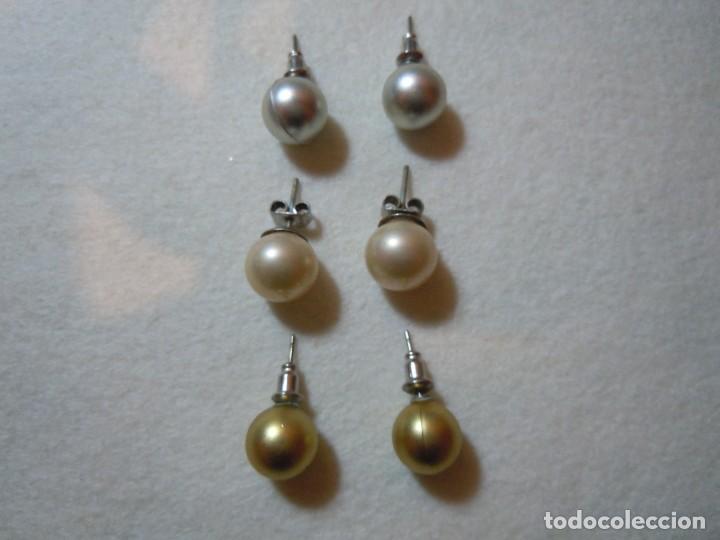 Schmuck: Lote de 3 pendientes tipo perla