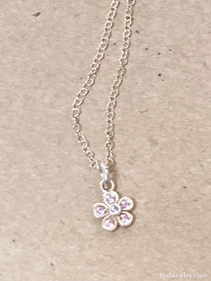 Joyeria: Cadena de plata con colgante de flor - Foto 2