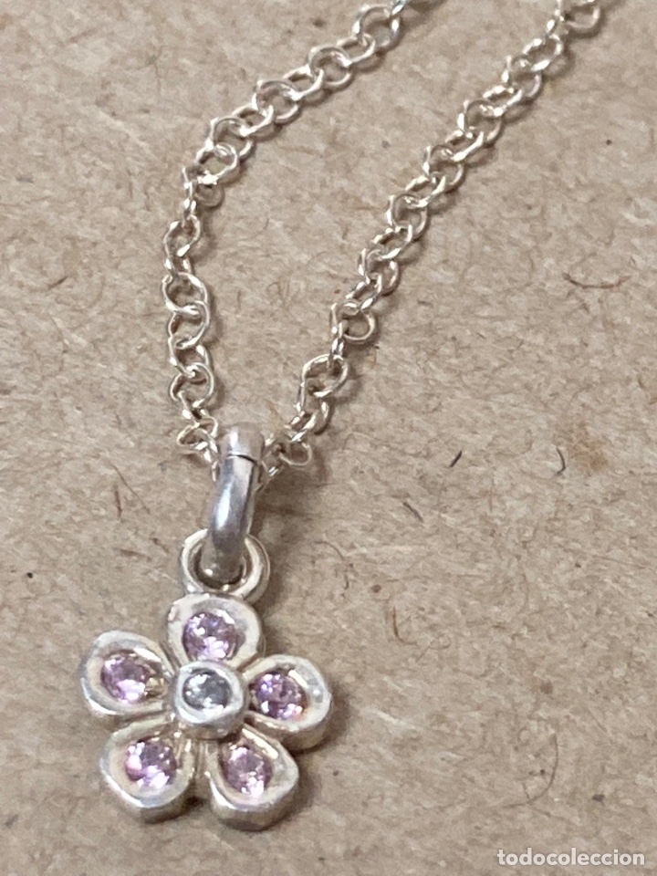 Joyeria: Cadena de plata con colgante de flor - Foto 4