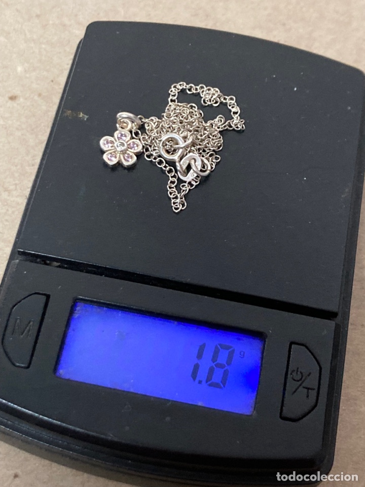 Joyeria: Cadena de plata con colgante de flor - Foto 5
