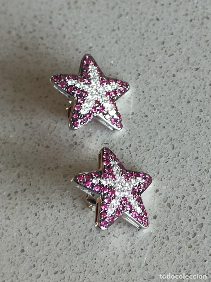 Joyeria: PENDIENTES ESTRELLA ORO BLANCO Y CIRCONITA BLANCO Y ROSA - Foto 1