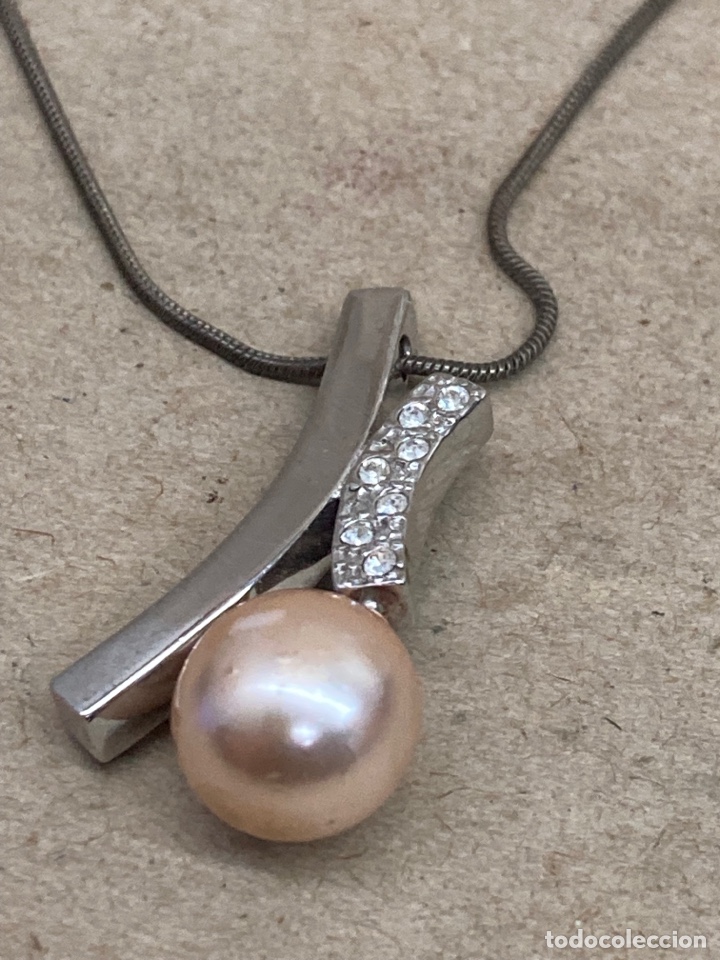 Joyeria: Colgante y cadena de plata perla /CC66 - Foto 2