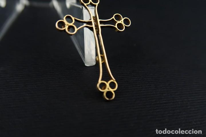 Joyeria: Antigua Cruz de Oro 14k y Perlas - Foto 9