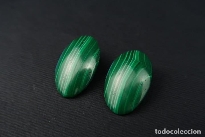 Joyeria: Antiguos Pendientes de Malaquita - Foto 2