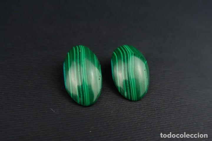 Joyeria: Antiguos Pendientes de Malaquita - Foto 3