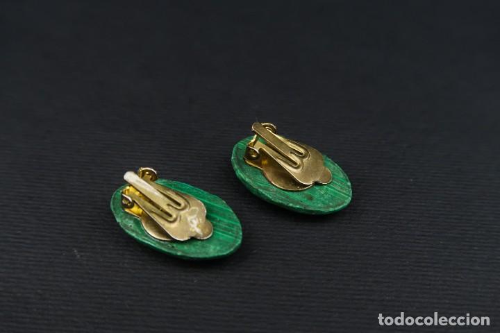 Joyeria: Antiguos Pendientes de Malaquita - Foto 4