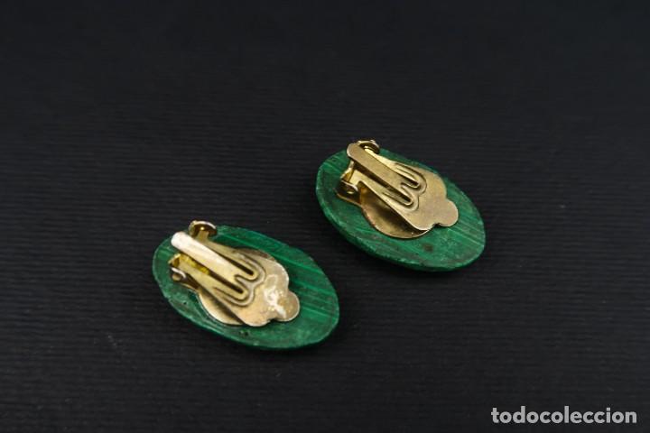 Joyeria: Antiguos Pendientes de Malaquita - Foto 5