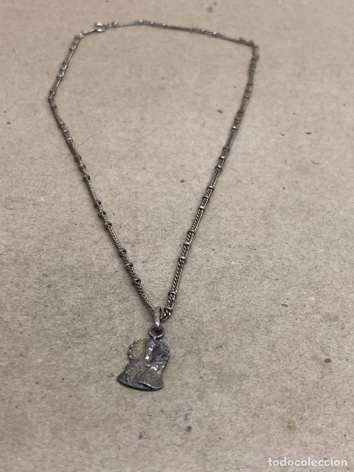 Joyeria: Colgante y cadena de plata religioso - Foto 1