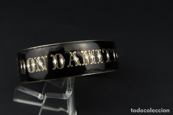 Joyeria: Antiguo Brazalete de Plata Dorada y Esmaltes - Foto 4