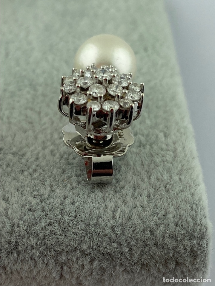 Joyeria: Pendientes perlas y brillantes oro 18 k - Foto 3