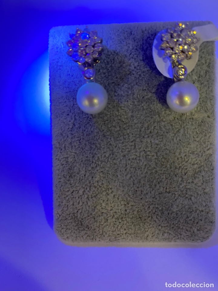 Joyeria: Pendientes perlas y brillantes oro 18 k - Foto 5