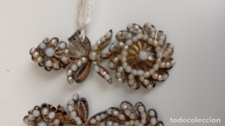 Joyeria: Pendientes antiguos con perlitas. - Foto 7