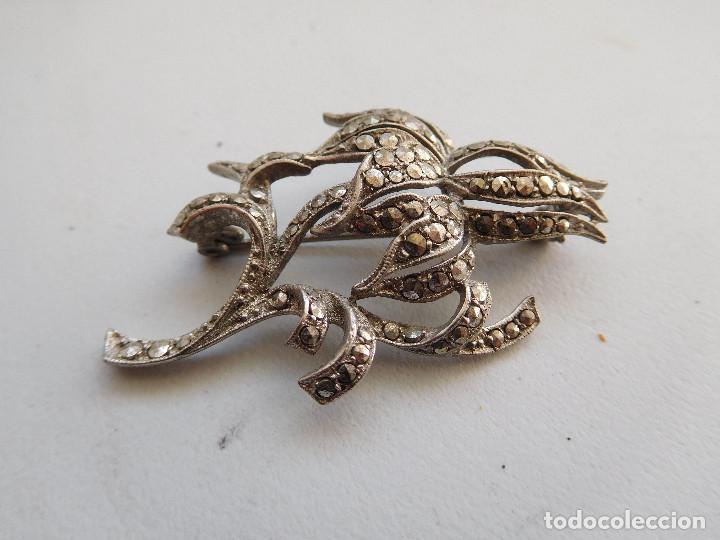 Joyeria: Broche de plata y marquesitas vintage - Foto 2