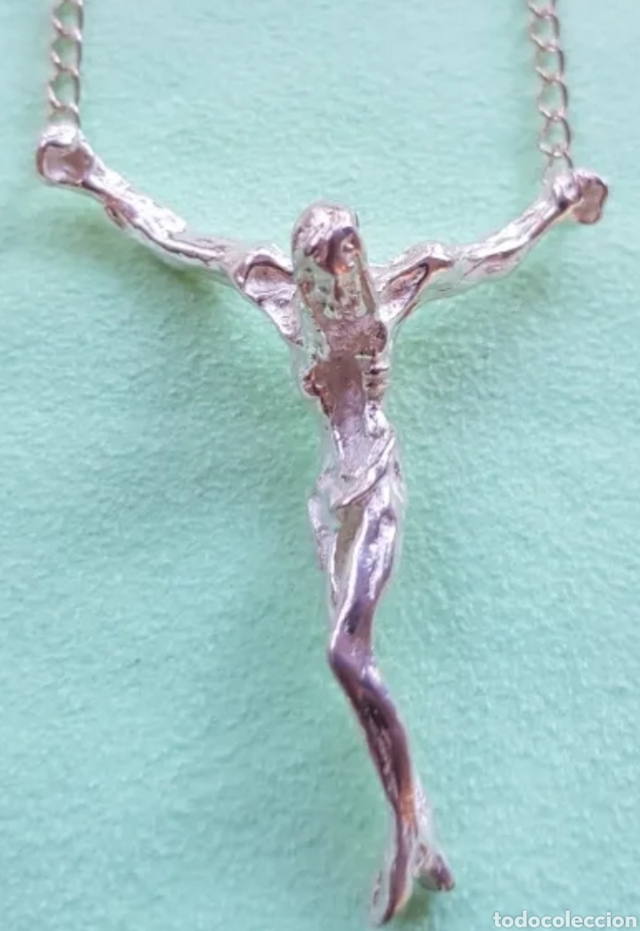 Joyeria: Cadena de plata de ley 925 ml Barbada y Cristo Dali - Foto 1