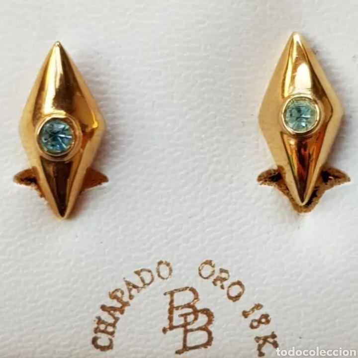 Joyeria: Pendientes Chapados en Oro 18 K. - Foto 1