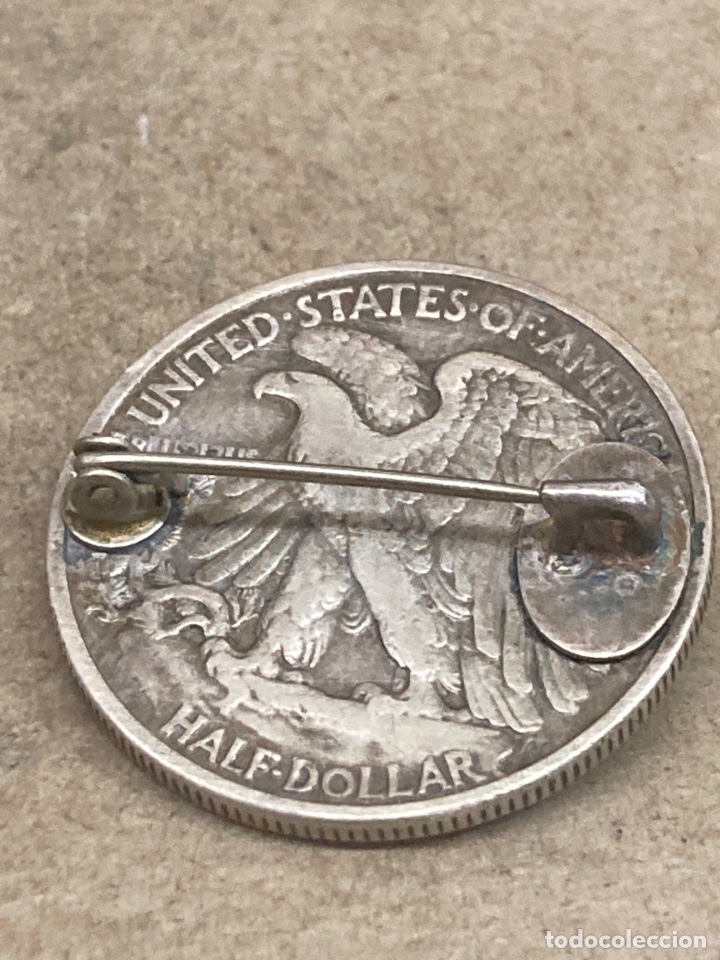 Joyeria: Broche de plata moneda Half Dollar 1937 - Foto 2