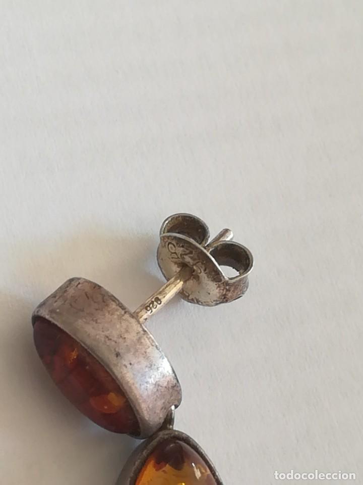Joyeria: Antiguo pendiente con ambar - Foto 2